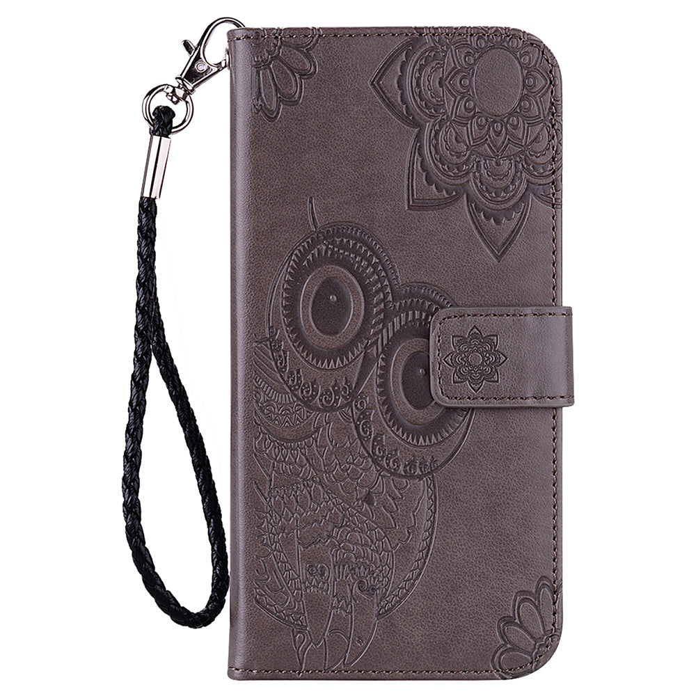 For Google Pixel 6 Shockproof PU Leather+TPU Flip Phone Case Stylish Imprinted Owl Flower Pattern Wallet Shell