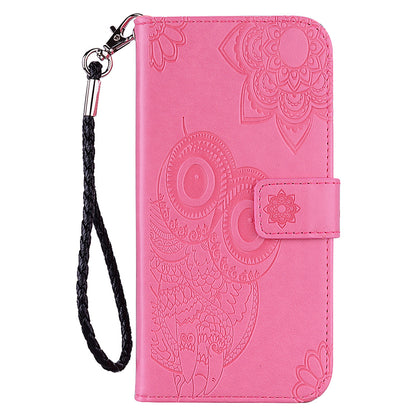 For Google Pixel 6 Shockproof PU Leather+TPU Flip Phone Case Stylish Imprinted Owl Flower Pattern Wallet Shell