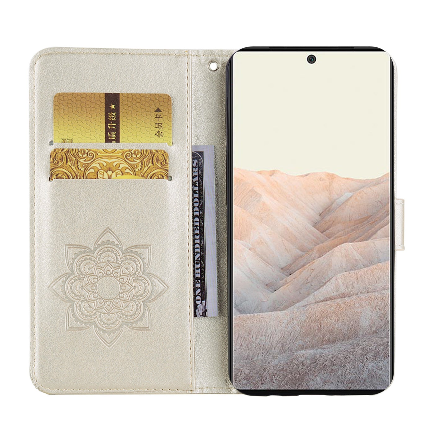 Bling Rhinestone Decor Imprinted Owl Flower Pattern Leather Case Shell with Stand Wallet for Google Pixel 6