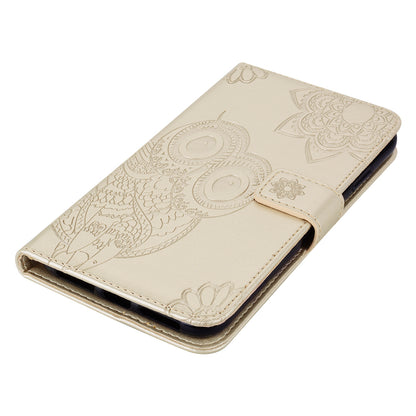 Scratch-resistant Flip Phone Case Imprinted Owl Flower Pattern Leather Wallet Shell for Google Pixel 6 Pro