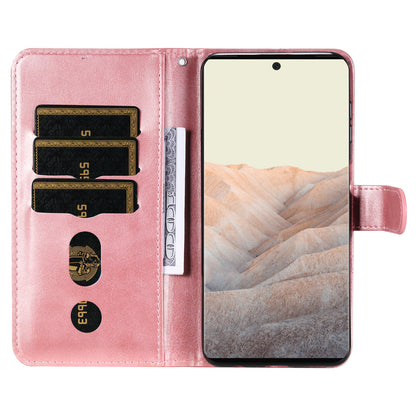 PU Leather Zippered Pocket Phone Case Coin Wallet Stand Folding Case for Google Pixel 6 Pro