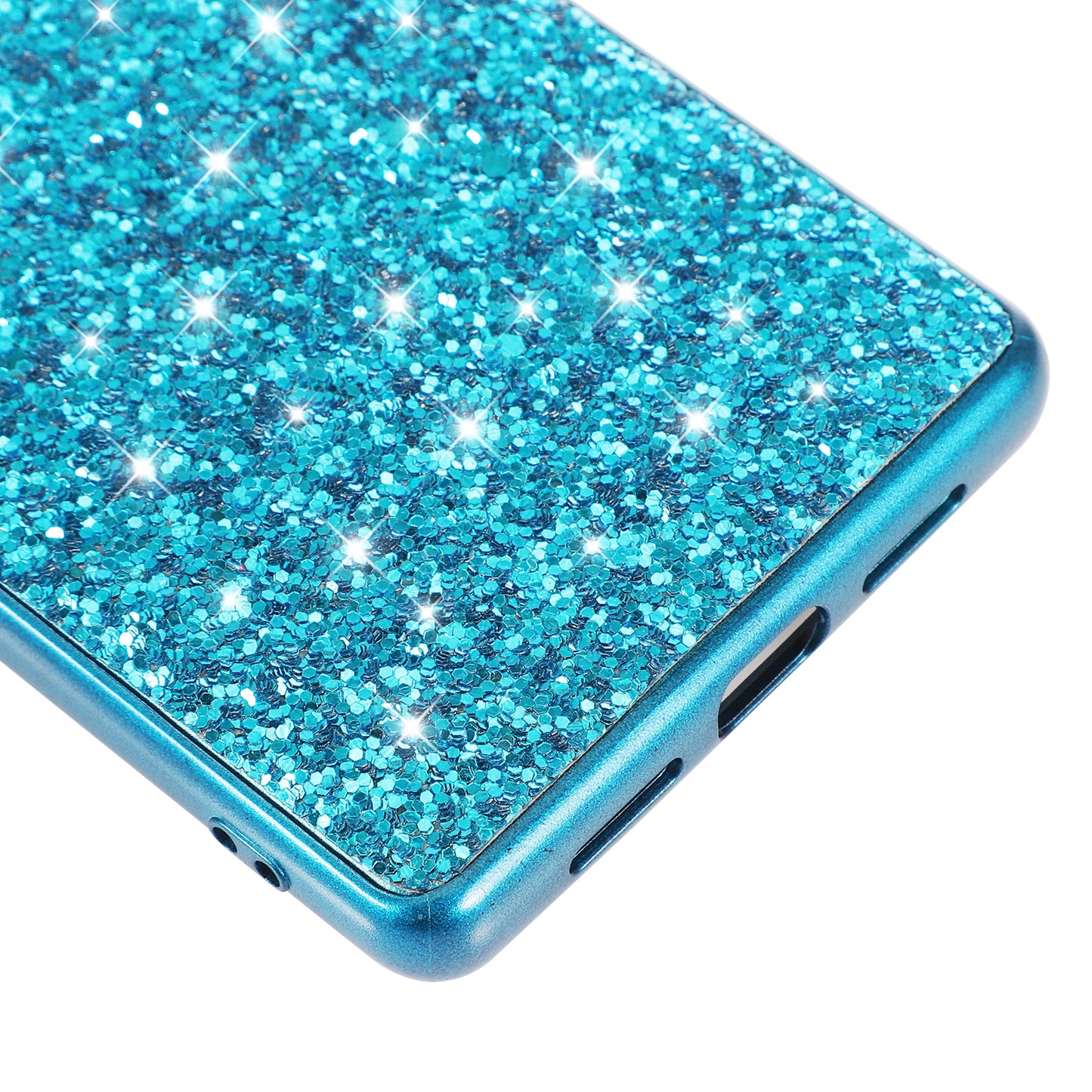 Glitter Electroplating TPU Bumper + Hard PC Back Panel Hybrid Phone Case Cover for Google Pixel 6 Pro