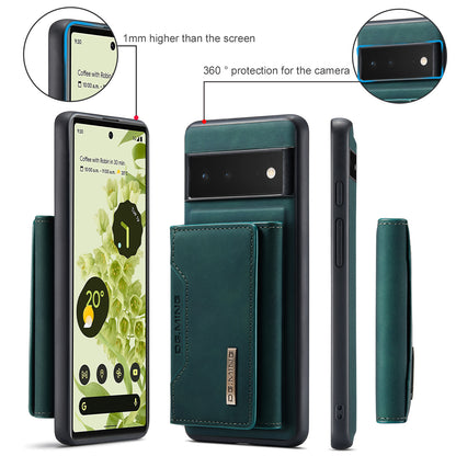 DG.MING M2 Series Shockproof Anti-scratch Magnetic Wallet Design Hybrid Case with Kickstand for Google Pixel 6 Pro