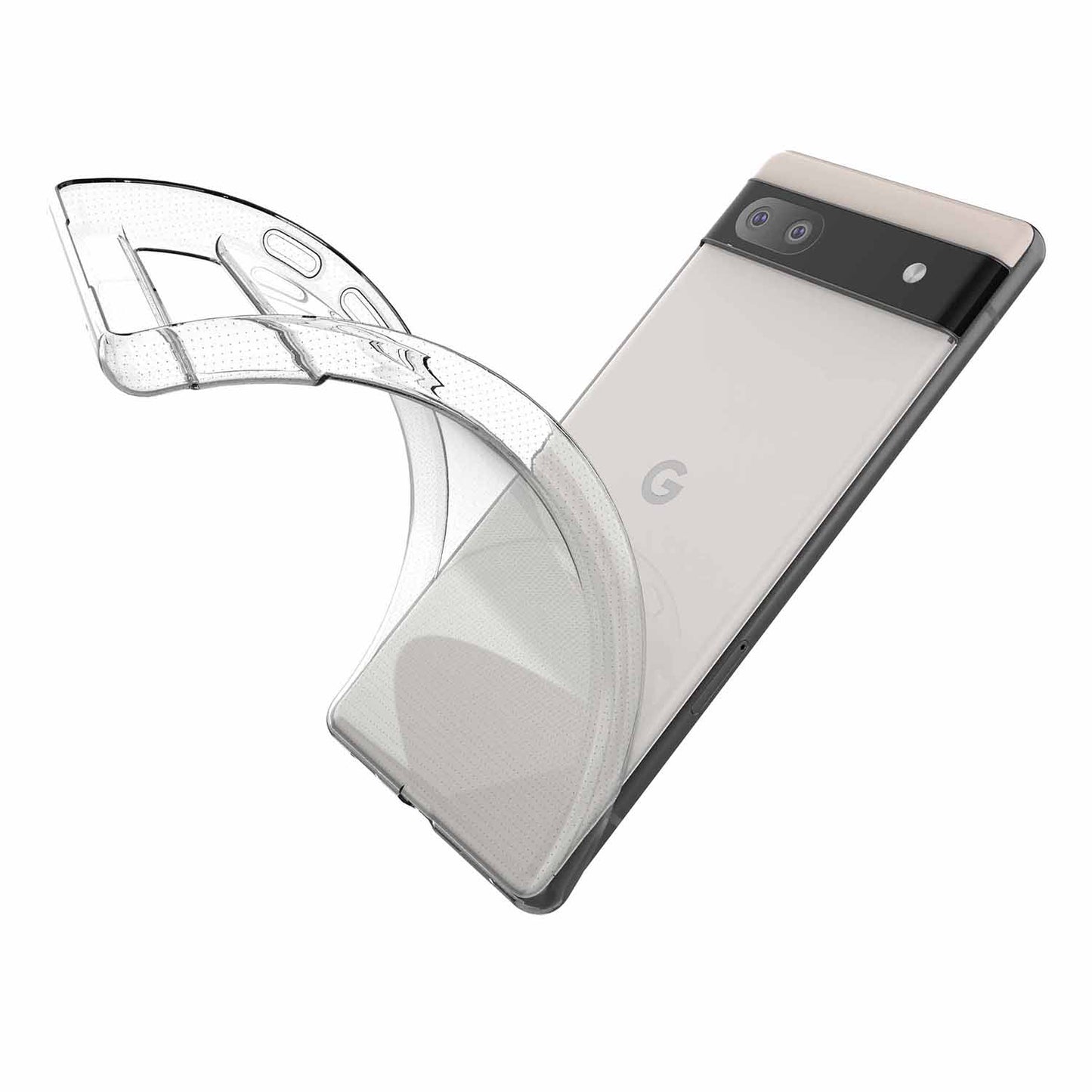 For Google Pixel 6a Transparent Ultra-slim Soft TPU Well-protected Phone Case Cover