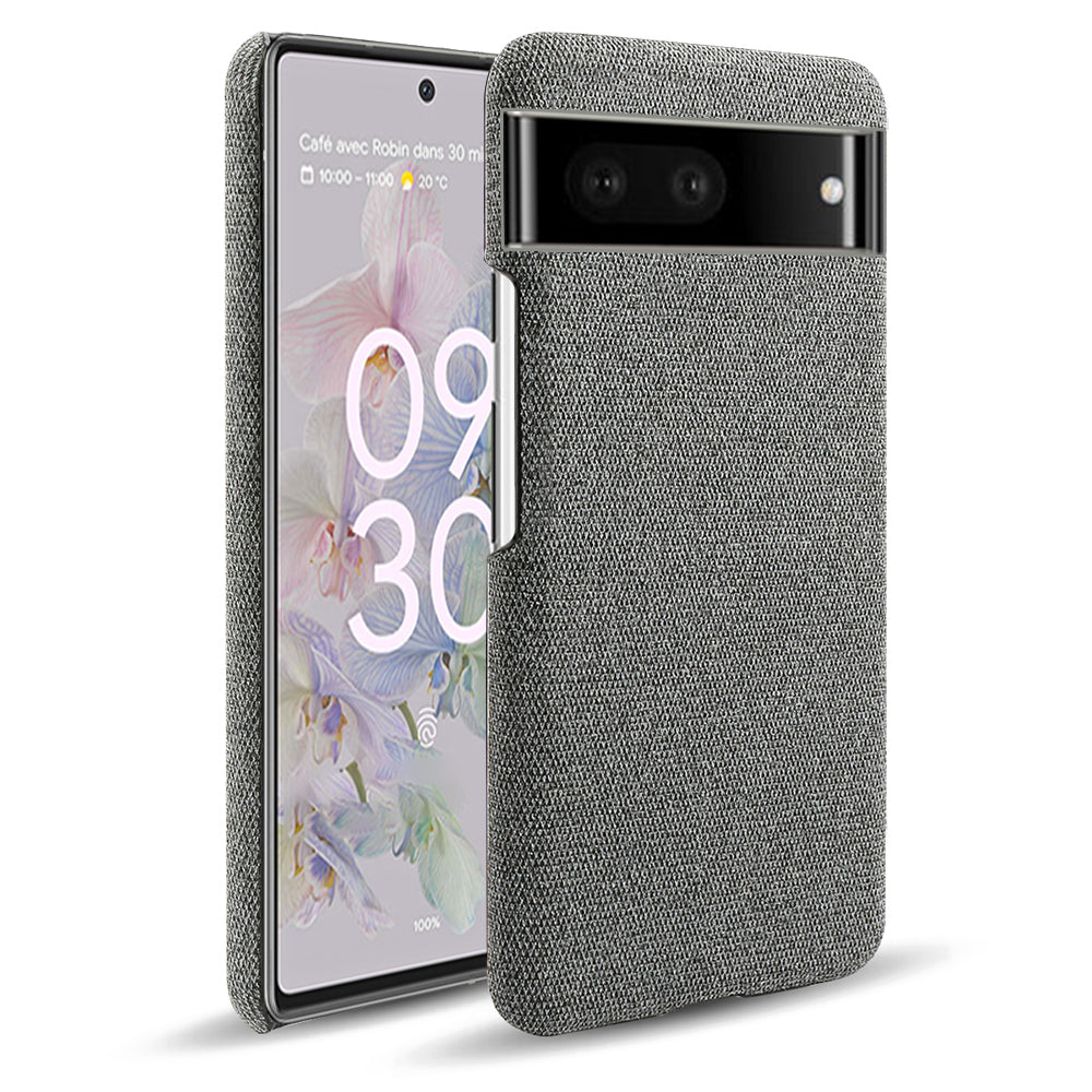 For Google Pixel 7 Drop Proof Solid Color Cloth Texture Protective Shell Hard PC Phone Case