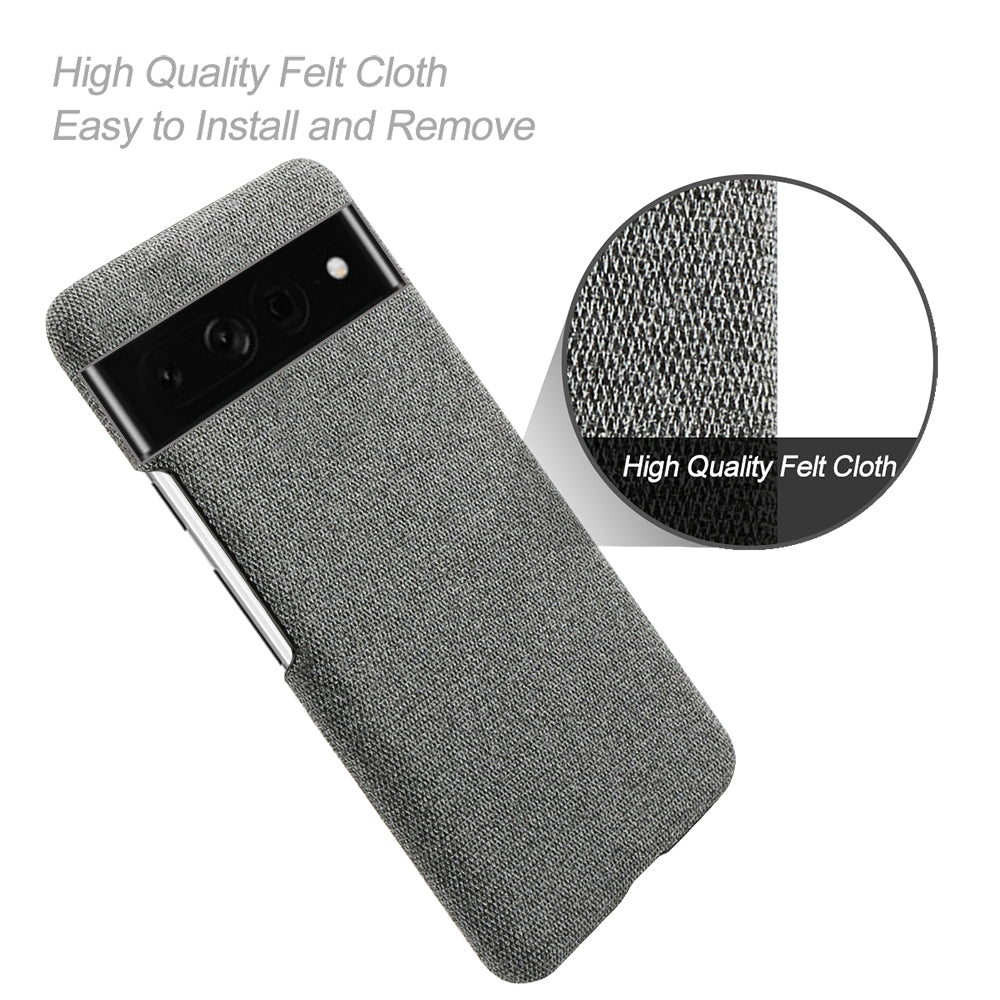 For Google Pixel 7 Pro Solid Color Cloth Texture Protective Shell Anti-scratch Hard PC Phone Case