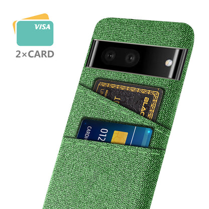 Cloth Texture Phone Case for Google Pixel 7, Anti-scratch Hard PC Cover with Dual Card Slots