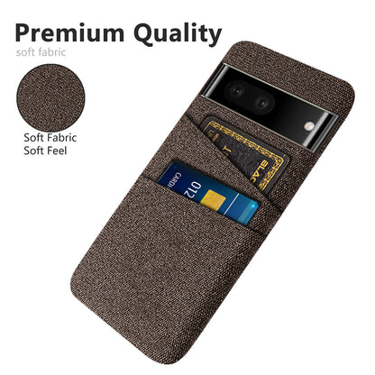 Cloth Texture Phone Case for Google Pixel 7, Anti-scratch Hard PC Cover with Dual Card Slots