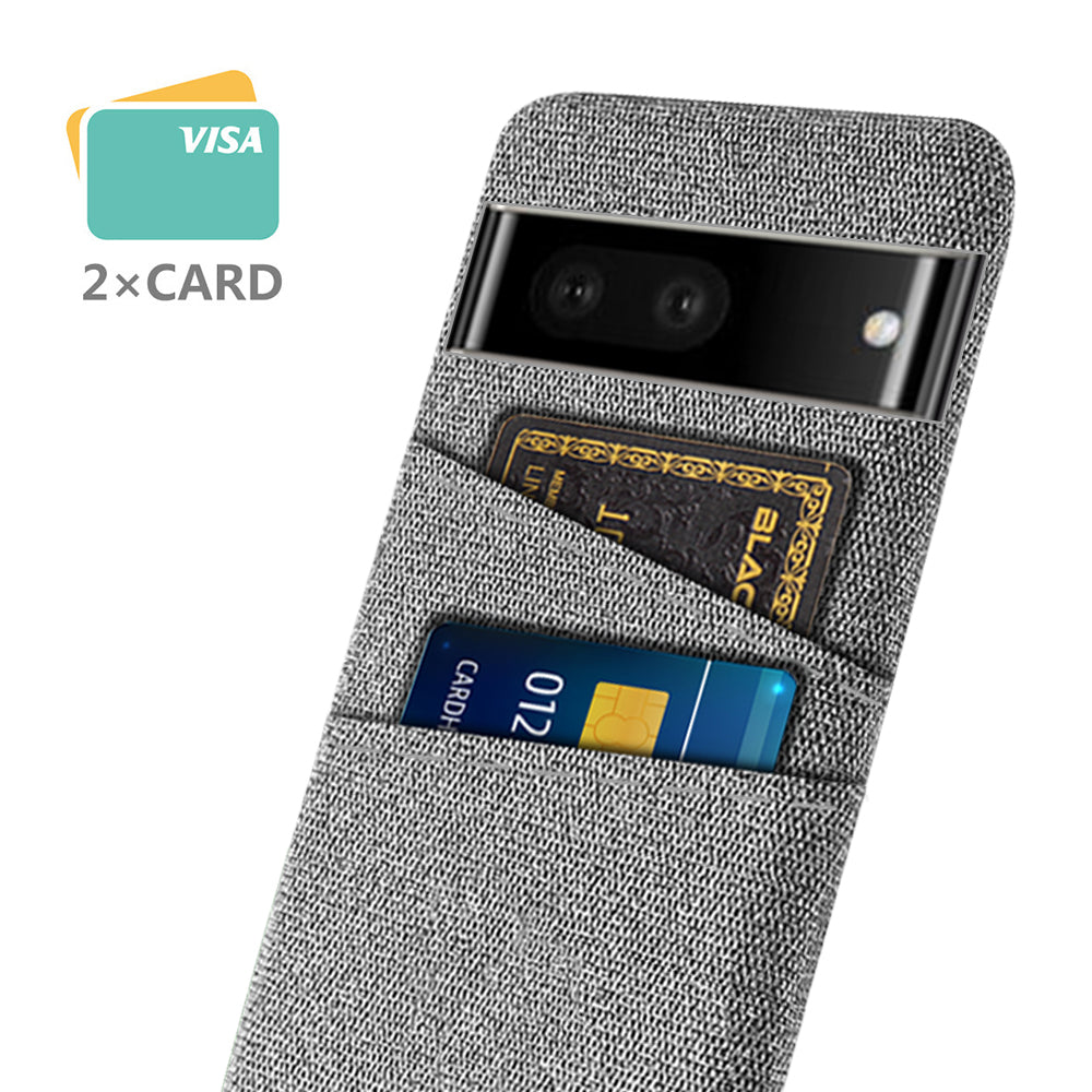 Cloth Texture Phone Case for Google Pixel 7, Anti-scratch Hard PC Cover with Dual Card Slots