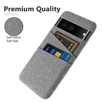 Cloth Texture Phone Case for Google Pixel 7, Anti-scratch Hard PC Cover with Dual Card Slots