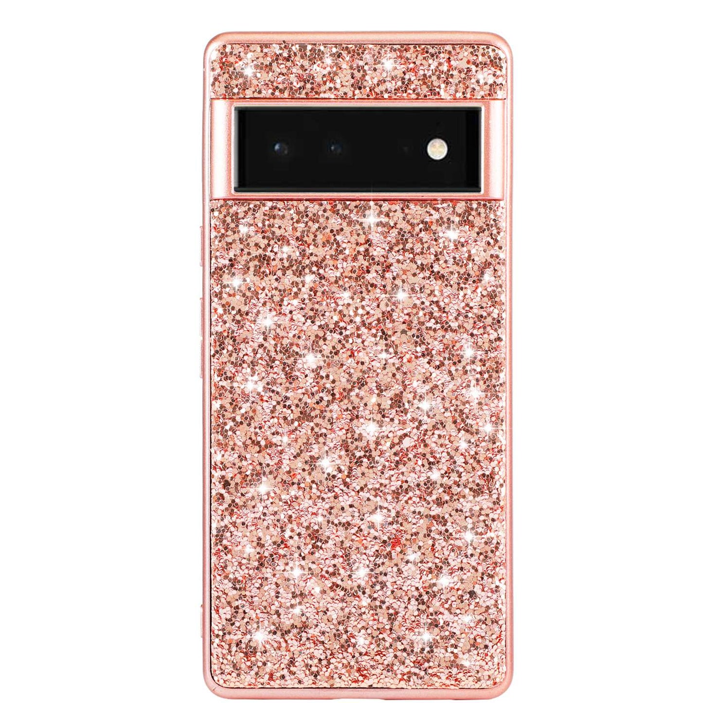 For Google Pixel 7 Pro Shiny Glitter Sequins Electroplating Phone Case TPU Bumper + PC Back Cover