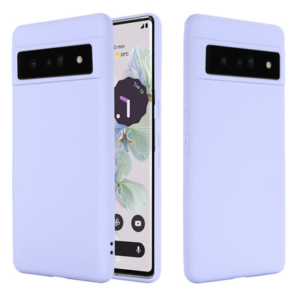 For Google Pixel 7 Pro Liquid Silicone Case Soft Microfiber Lining Shockproof Drop Protection Cover with Strap