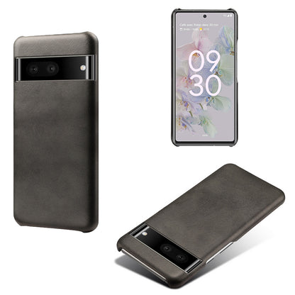 For Google Pixel 6a 5G Drop-proof Phone Case PU Leather Coating Wear-resistant Hard PC Protective Cover