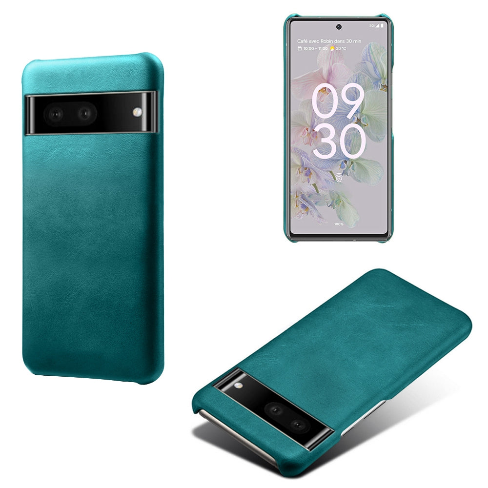 For Google Pixel 6a 5G Drop-proof Phone Case PU Leather Coating Wear-resistant Hard PC Protective Cover