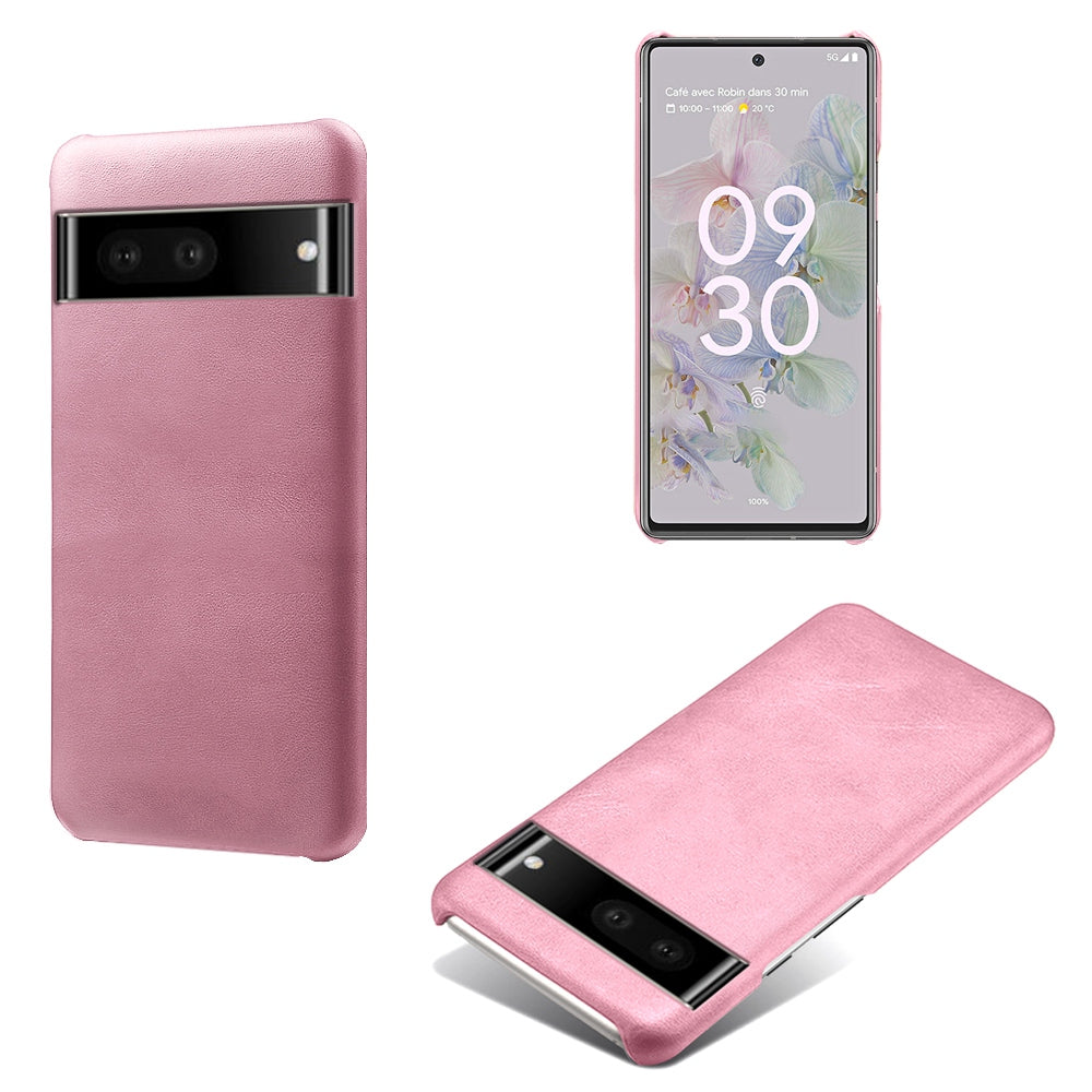 For Google Pixel 6a 5G Drop-proof Phone Case PU Leather Coating Wear-resistant Hard PC Protective Cover