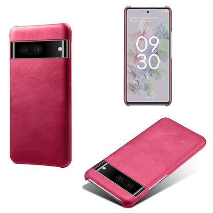 For Google Pixel 6a 5G Drop-proof Phone Case PU Leather Coating Wear-resistant Hard PC Protective Cover