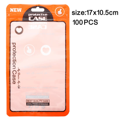 100Pcs/Lot Zip Lock Plastic Retail Packaging Bag for iPhone X/8/8 Plus Cases, Inner Size: 17 x 10.5cm