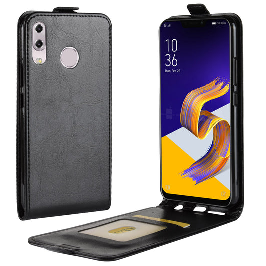 Crazy Horse Vertical Leather Card Holder Case for Asus Zenfone 5 ZE620KL