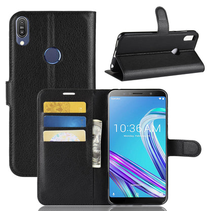 Litchi Skin Wallet Leather Stand Case for Asus Zenfone Max Pro (M1) ZB601KL