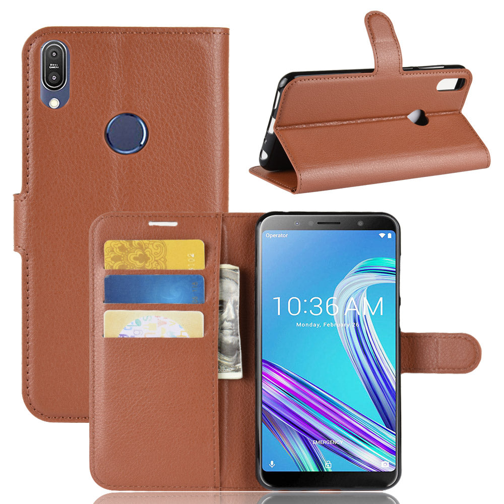 Litchi Skin Wallet Leather Stand Case for Asus Zenfone Max Pro (M1) ZB601KL