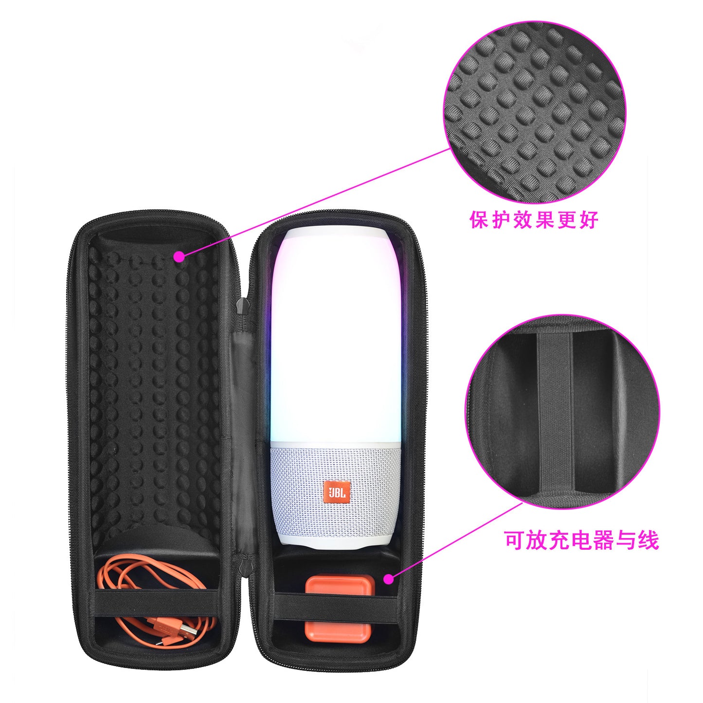 Shock-resistant Nylon and TPU Hard Case for JBL Pulse 3 / Charge 3