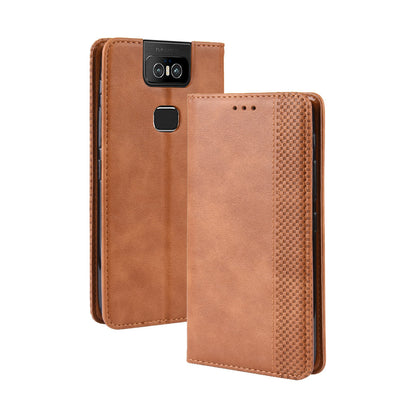 Vintage Style PU Leather Wallet Phone Cover for Asus Zenfone 6 ZS630KL/Zenfone 6z/Zenfone 6 2019