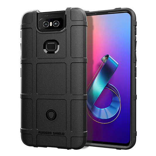 Grid Texture Rugged Shield Square TPU Case Accessory for Asus Zenfone 6 ZS630KL