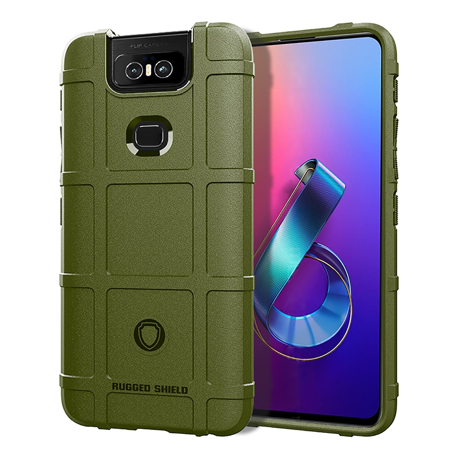 Grid Texture Rugged Shield Square TPU Case Accessory for Asus Zenfone 6 ZS630KL