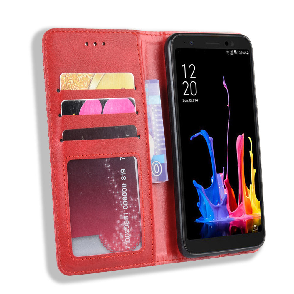 Vintage Style Leather Wallet Case for Asus ZenFone Live (L2)