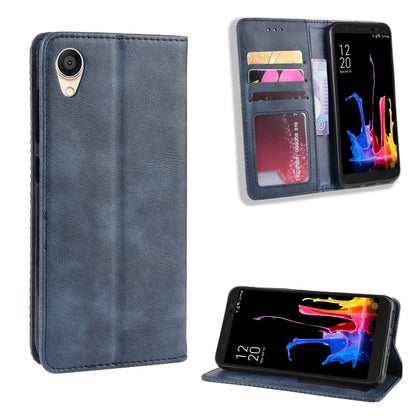 Vintage Style Leather Wallet Stand Case for Asus ZenFone Live (L1) ZA550KL