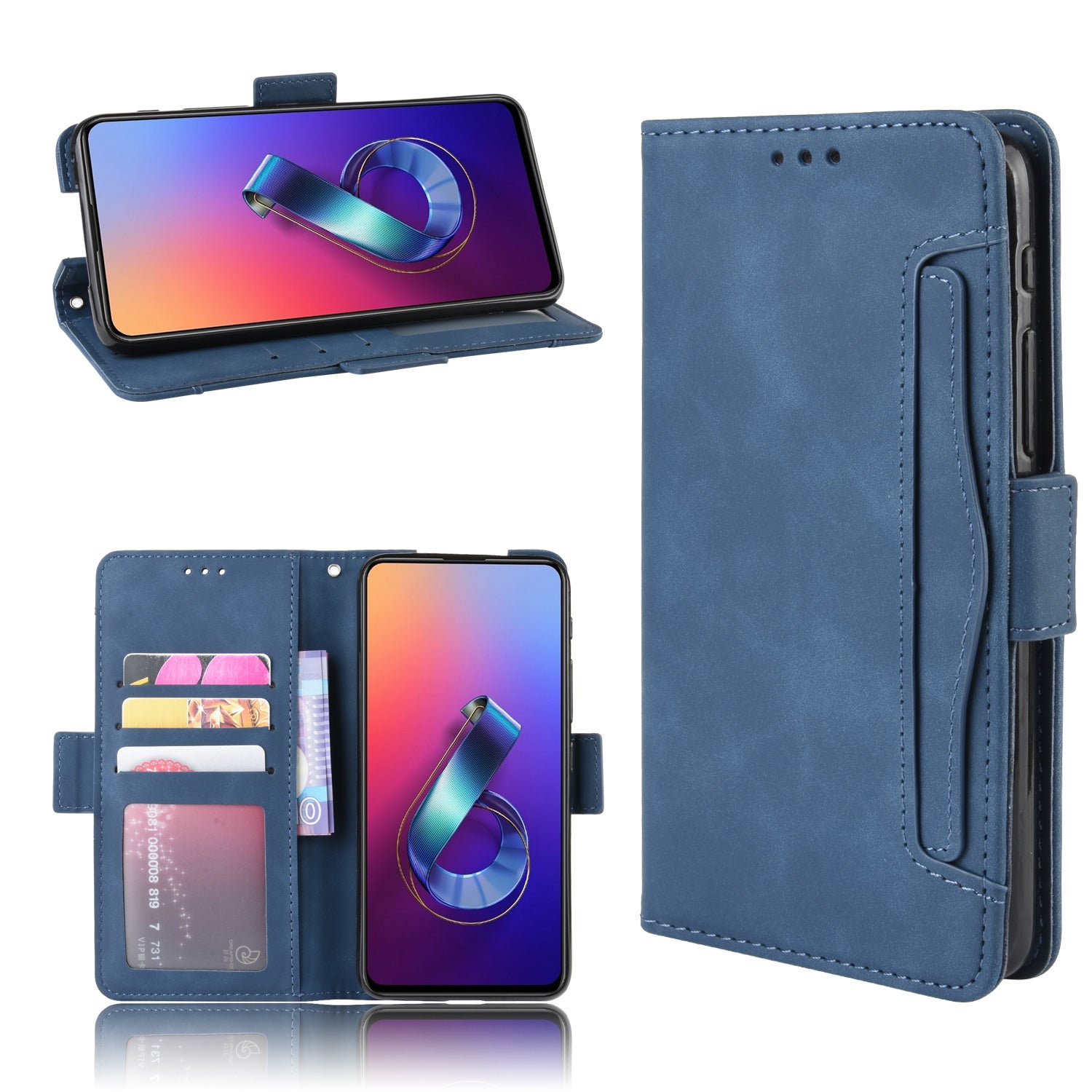 PU Leather Stand Wallet Phone Casing Cover for Asus Zenfone 6 ZS630KL