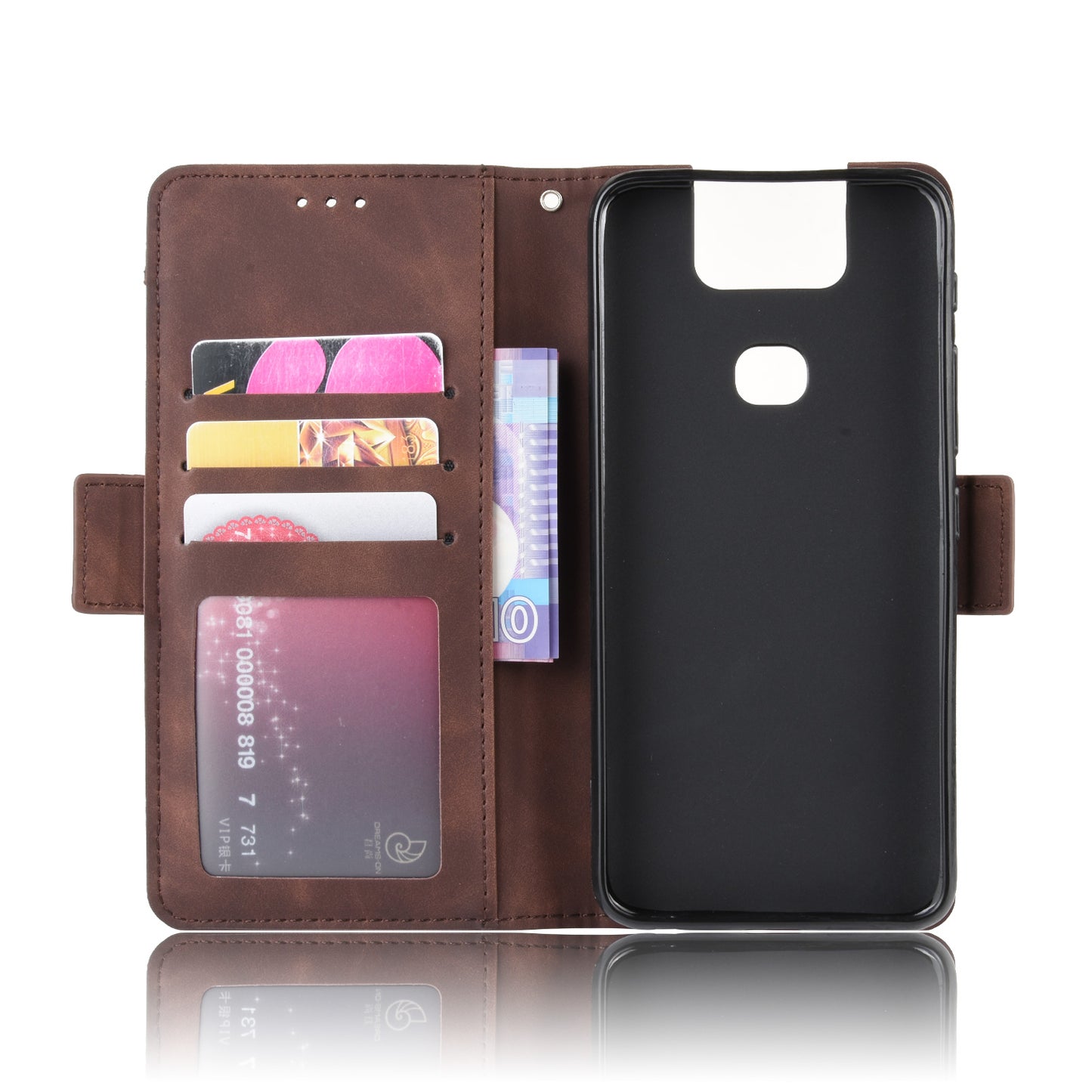 PU Leather Stand Wallet Phone Casing Cover for Asus Zenfone 6 ZS630KL