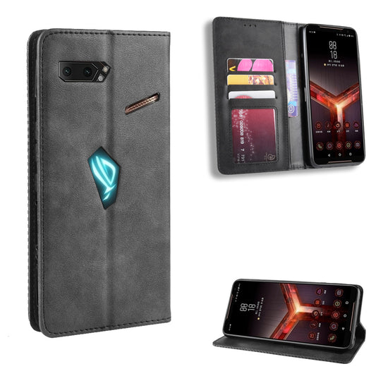 Retro Auto-absorbed PU Leather Wallet Cover Case for Asus ROG Phone II ZS660KL