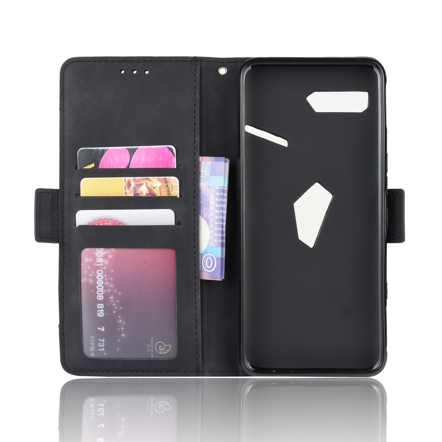 PU Leather Phone Case Covering with Card Slots for Asus ROG Phone II ZS660KL