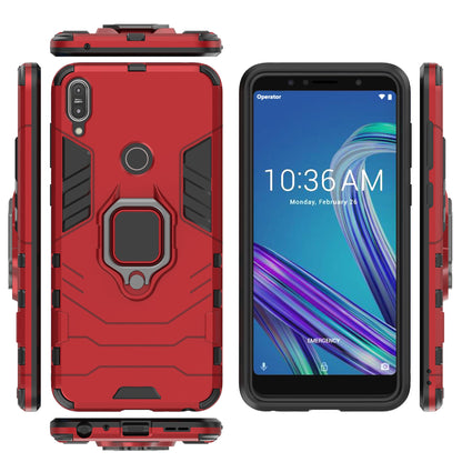 Cool Armor Guard Ring Holder Kickstand PC TPU Hybrid Cell Phone Case for Asus ZenFone Max Pro (M1) ZB602KL