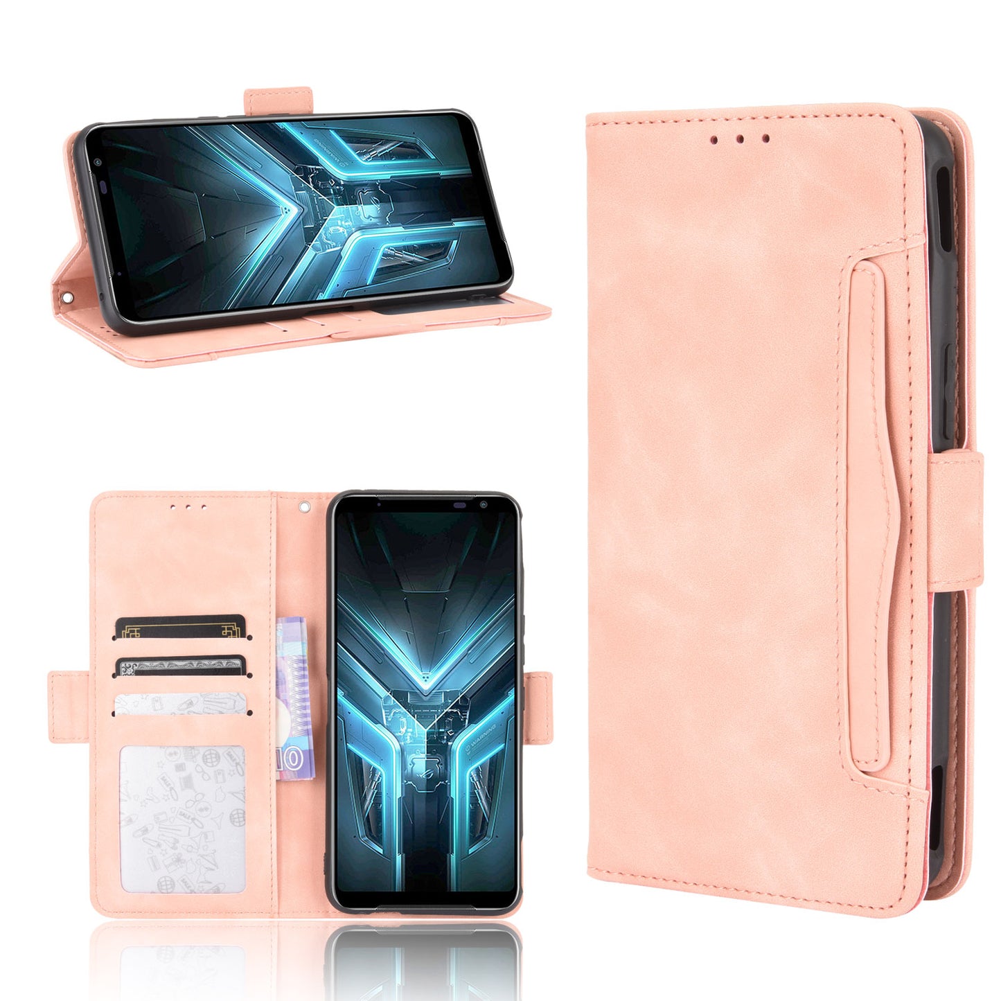 Wallet Stand Flip Leather Protective Case for Asus ROG Phone 3/ZS661KS/ROG Phone 3 Strix