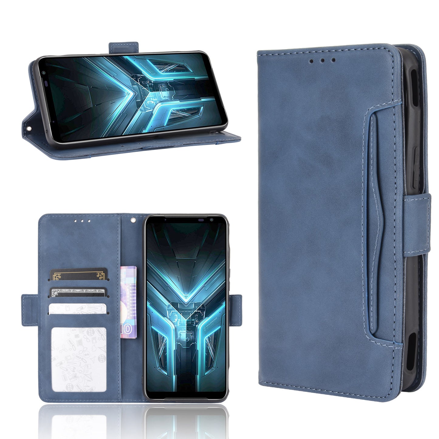 Wallet Stand Flip Leather Protective Case for Asus ROG Phone 3/ZS661KS/ROG Phone 3 Strix