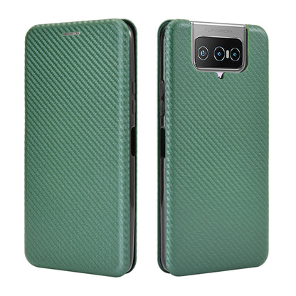 Auto-absorbed Carbon Fiber Texture Stand Leather Case with Card Slot for Asus Zenfone 7 ZS670KS/7 Pro ZS671KS