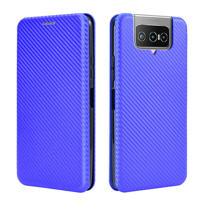 Auto-absorbed Carbon Fiber Texture Stand Leather Case with Card Slot for Asus Zenfone 7 ZS670KS/7 Pro ZS671KS