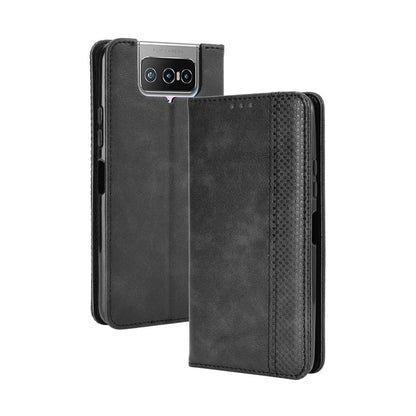 Auto-absorbed Retro PU Leather Cover for Asus Zenfone 7 Pro ZS671KS/Zenfone 7 ZS670KS