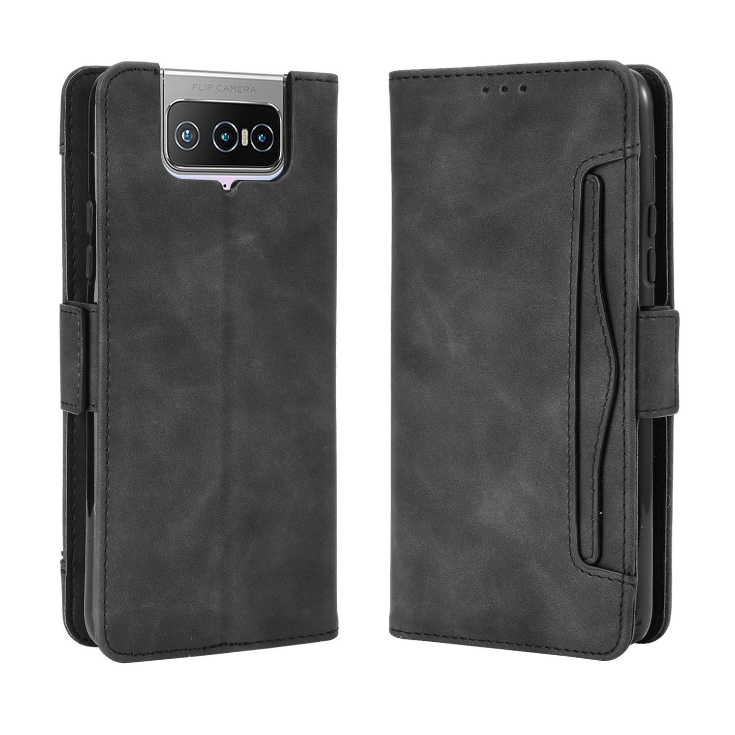 Multi-slot Leather Case Wallet Stand Shell Protector for Asus Zenfone 7 ZS670KS/Zenfone 7 Pro ZS671KS