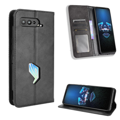 Magnetic Closure Vintage Style Phone Case Wallet Stand Leather Cover for Asus ROG Phone 5