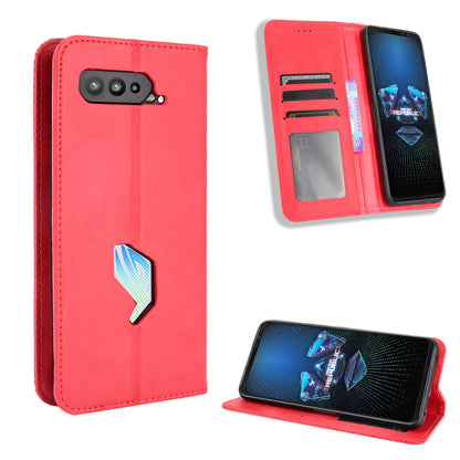 Magnetic Closure Vintage Style Phone Case Wallet Stand Leather Cover for Asus ROG Phone 5