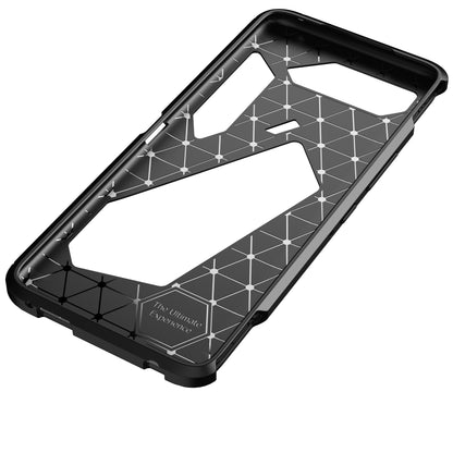 Carbon Fiber Texture Precise Cut-Out Well-Protected TPU Phone Protector Cover for Asus ROG Phone 5