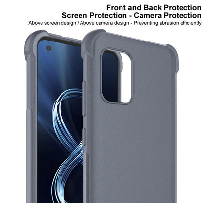 IMAK Four Corners Airbag Design Matte Finish Sandy Feel TPU Phone Case with Screen Protector for Asus Zenfone 8 ZS590KS