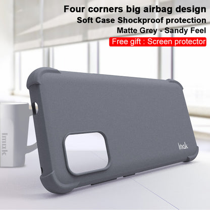 IMAK Four Corners Airbag Design Matte Finish Sandy Feel TPU Phone Case with Screen Protector for Asus Zenfone 8 ZS590KS