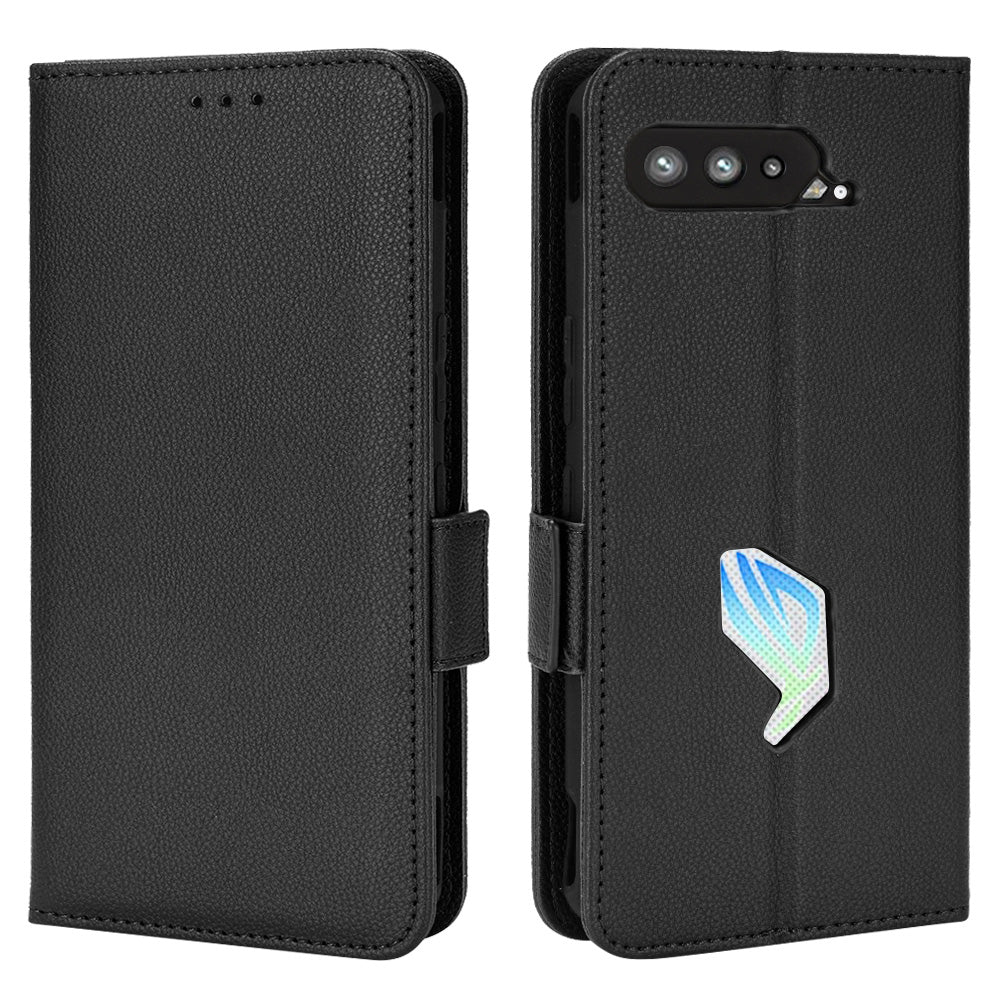 For Asus ROG Phone 5 / ROG Phone 5s / ZS676KS / ZS673KS Litchi Texture PU Leather Phone Case Magnetic Closure Wallet Stand Flip Shockproof Cover