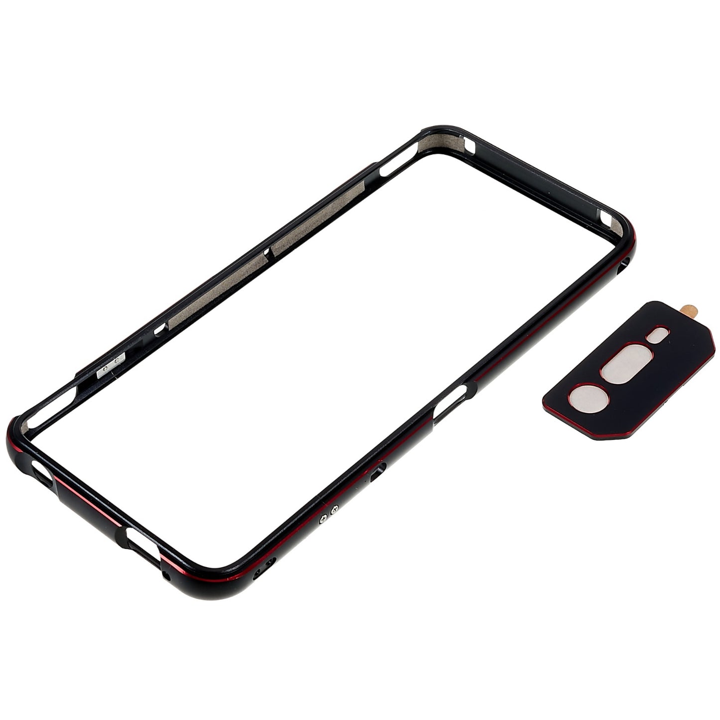 For Asus ROG Phone 6 5G / Phone 6 Pro 5G Shockproof Metal Bumper Frame Anti-wear Raised Edge Protection with Camera Lens Cover