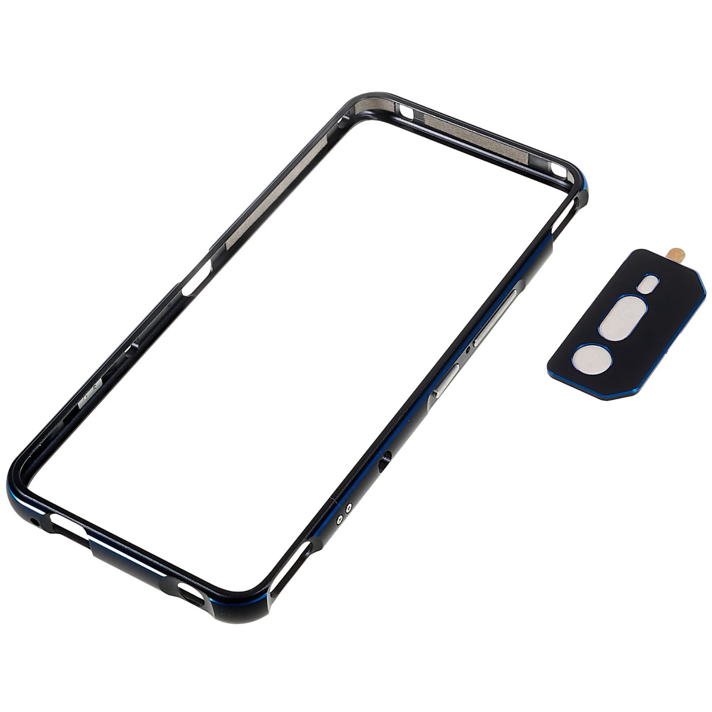 For Asus ROG Phone 6 5G / Phone 6 Pro 5G Shockproof Metal Bumper Frame Anti-wear Raised Edge Protection with Camera Lens Cover