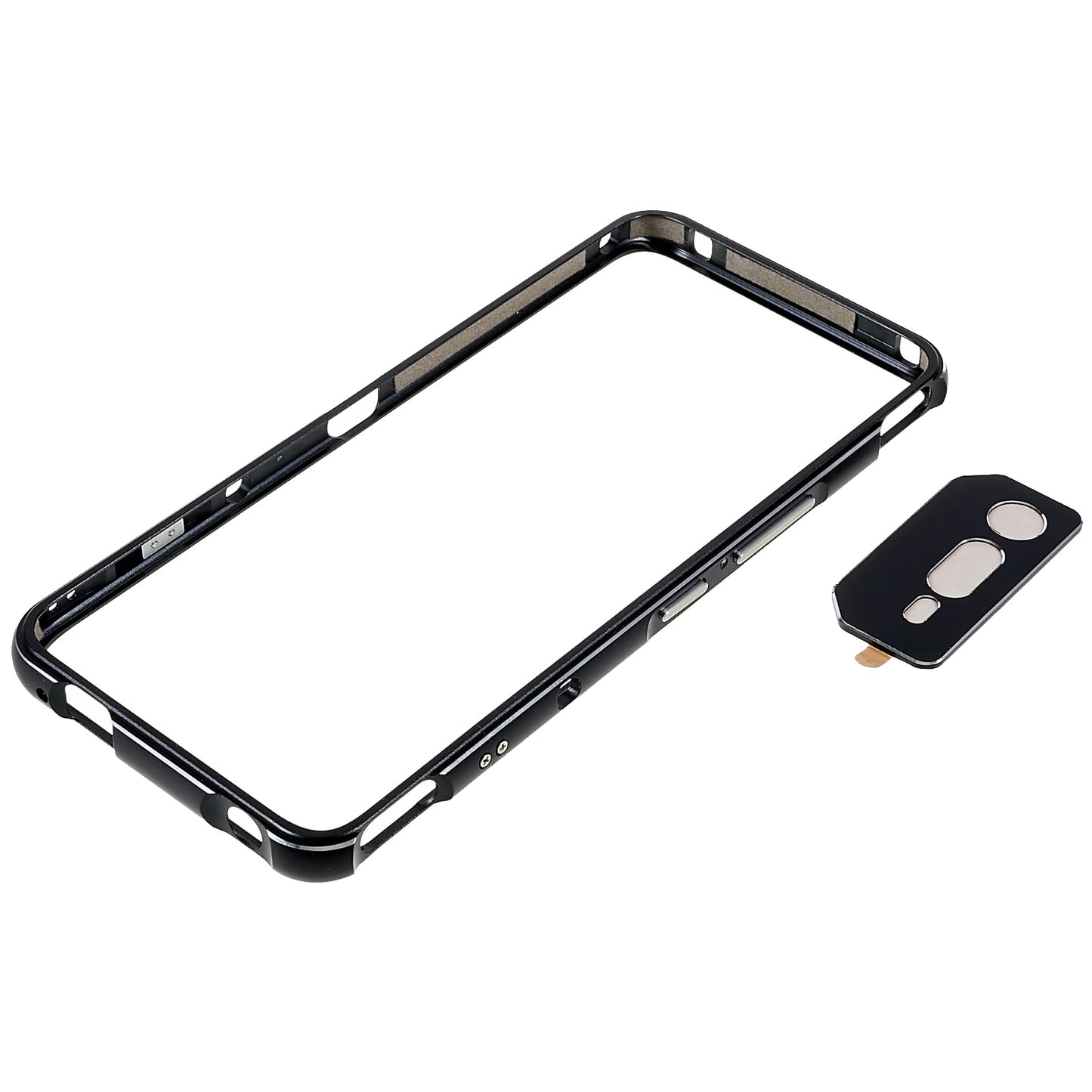 For Asus ROG Phone 6 5G / Phone 6 Pro 5G Shockproof Metal Bumper Frame Anti-wear Raised Edge Protection with Camera Lens Cover